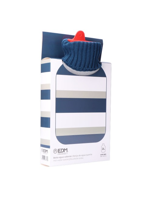 Bolsa de agua caliente 2 l modelo rayas azules