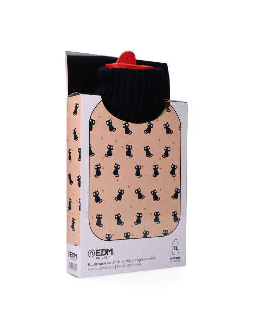 Bolsa de agua caliente 2 l modelo gatos negros