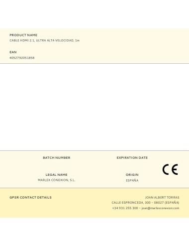 Cable hdmi 2.1, ultra alta velocidad, 1m