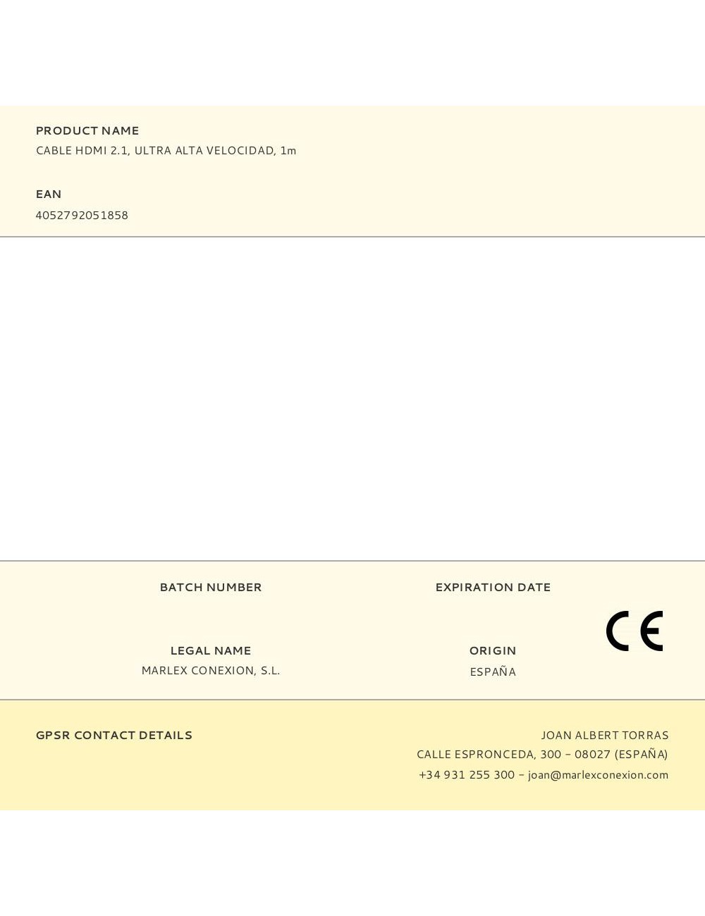 Cable hdmi 2.1, ultra alta velocidad, 1m
