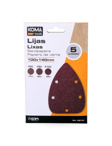 Lijas para lijadora tipo mouse 08707, set 5 uds
