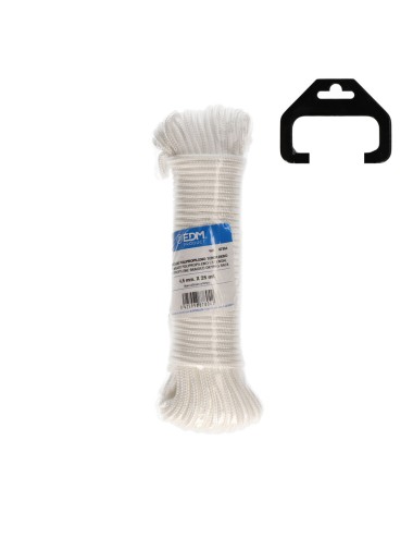 Cordón trenzada tendedero polipropileno blanco, calibre 4,5 mm x 25 m