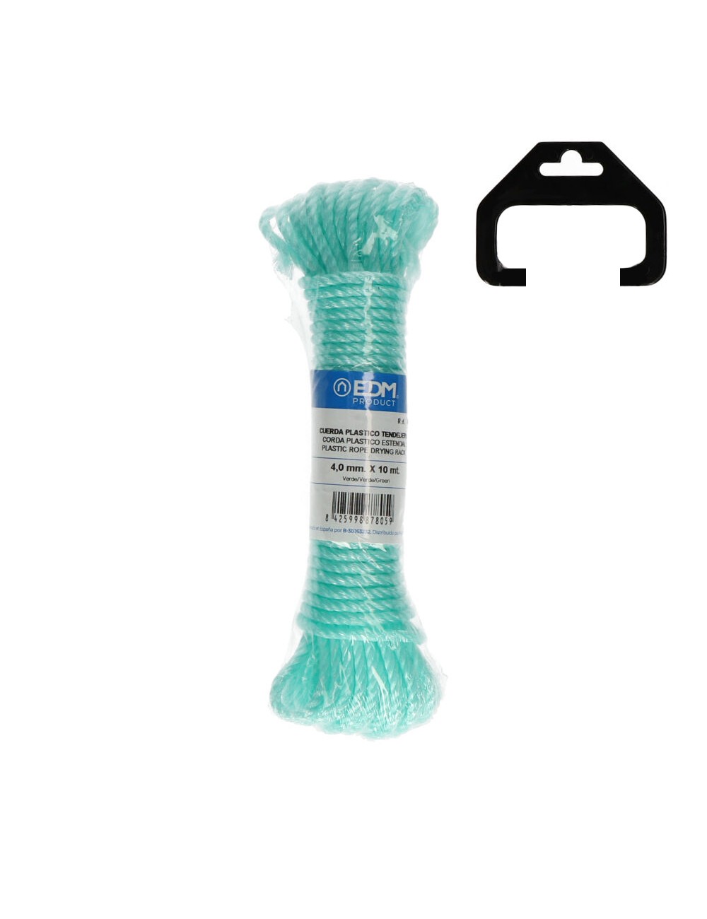 Cordón de plástico verde, calibre 4 mm x 10 m