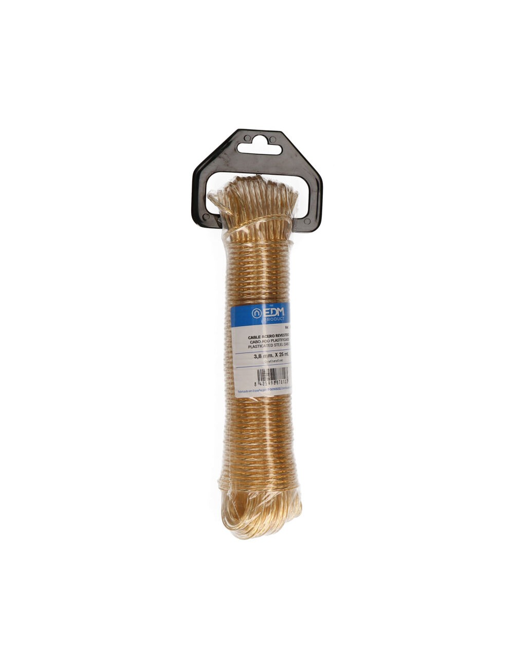 Cable acero plastificado oro 25 m