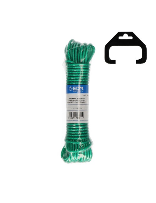 Cuerda plástico verde revestido pvc tendedero 10 m
