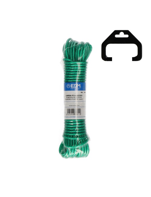 Cuerda plástico verde revestido pvc tendedero 15 m