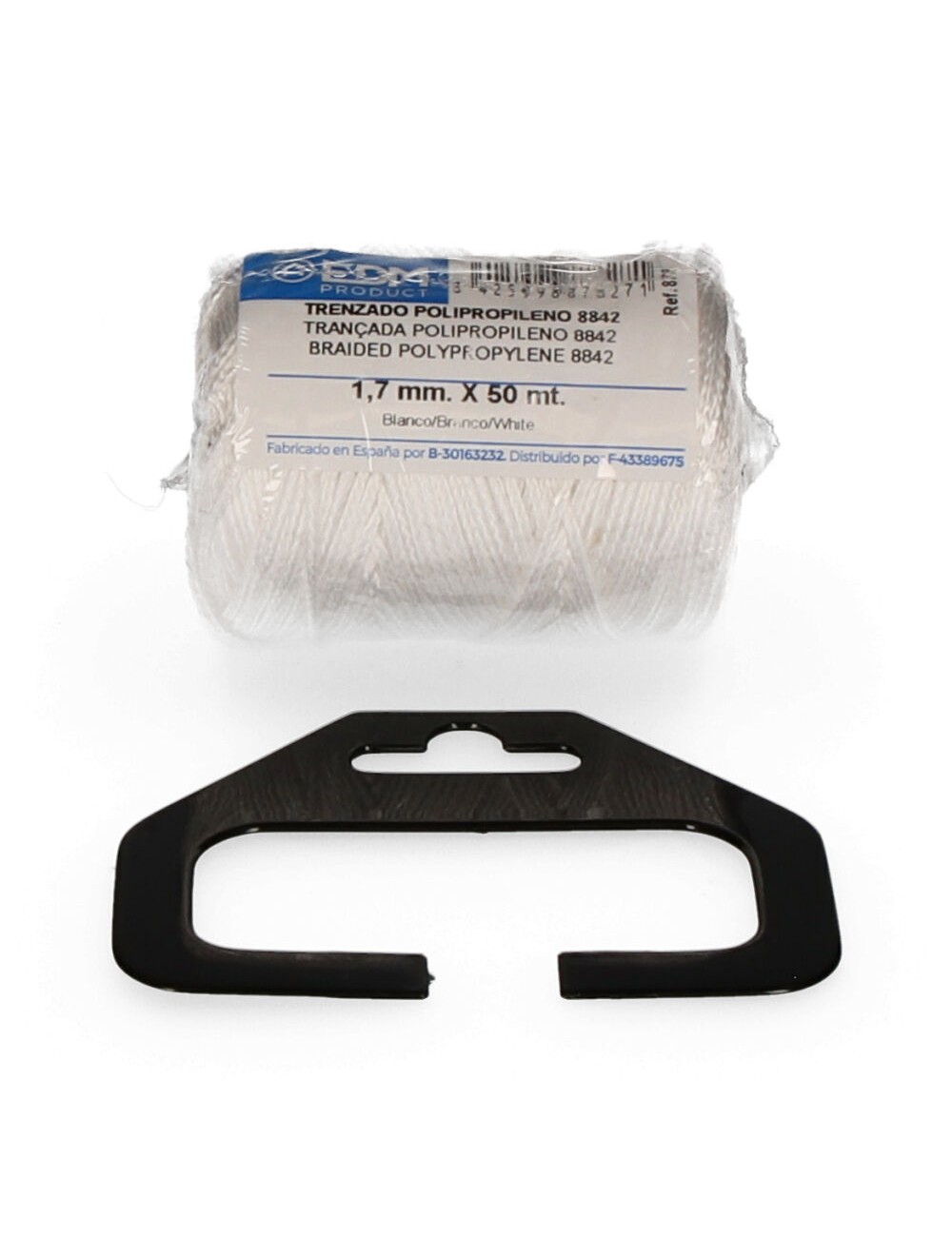 Cordón trenzado polipropileno 8842 blanco, calibre 1,7 mm x 50 m