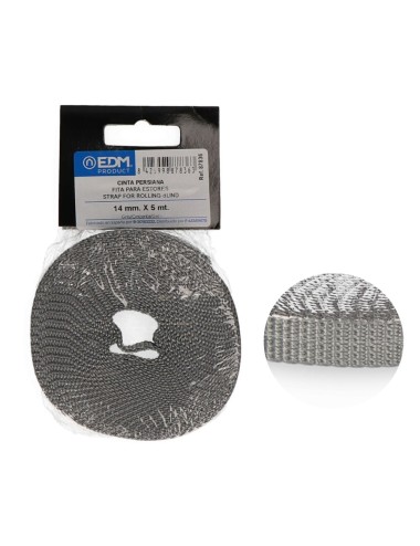 Cinta persiana gris 14 mm x 5 m