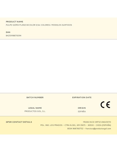 Pulpo goma plano bicolor 0,5m colores / modelos surtidos