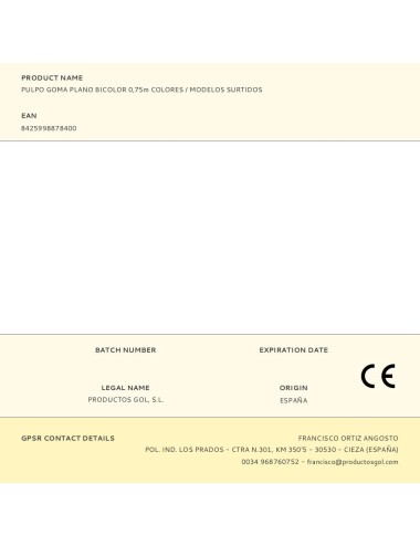 Pulpo goma plano bicolor 0,75m colores / modelos surtidos