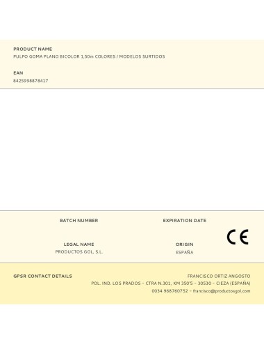 Pulpo goma plano bicolor 1,50m colores / modelos surtidos