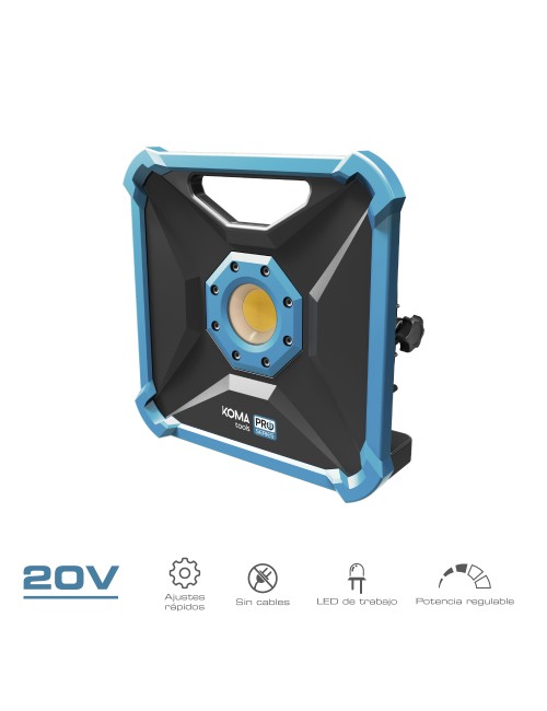 Foco proyector led 20w 1800 lm (sin batería ni cargador) 22,8 x 7 x 22,8 cm