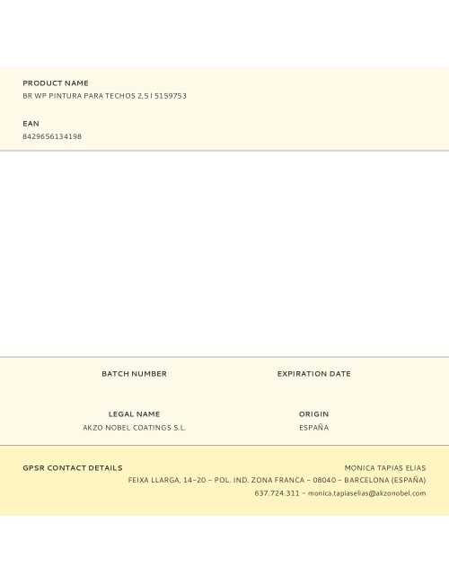 Pintura plástica acrílica interior monocapa blanco mate 2,5 l