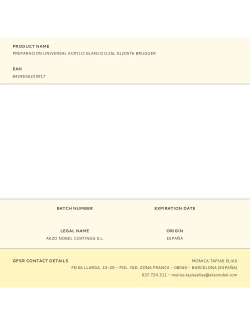 Preparación universal acrylic blanco 250 ml