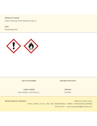 Spray pintura stop manchas color blanco 500 ml