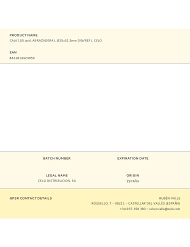 Caja 100 unid. abrazadera l ø25x51,5mm din/ref l celo