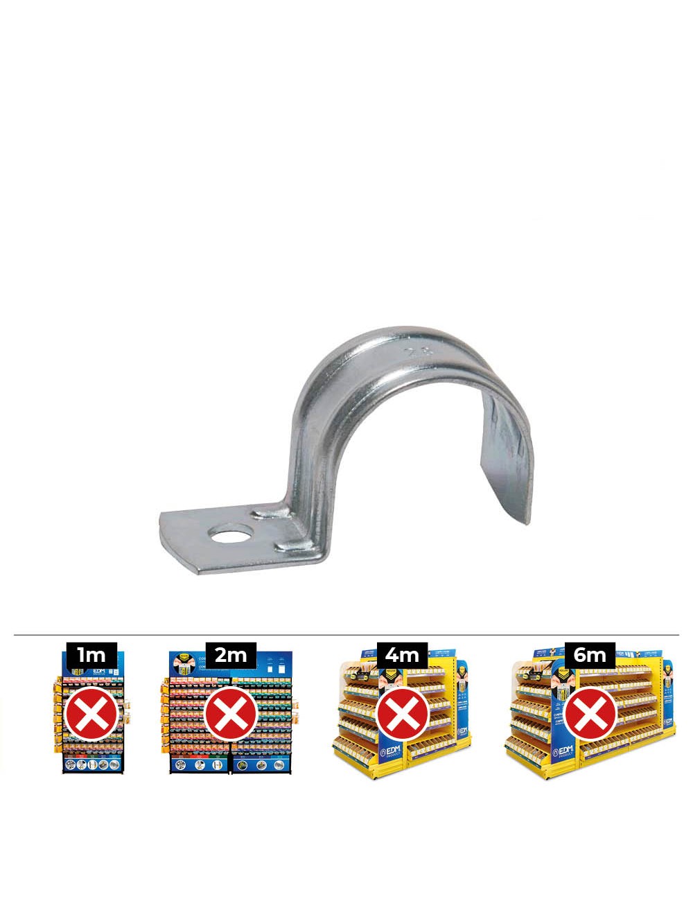 Grapa para cable tubular ø16 x 16 mm 916f, metalizado, caja 100 uds