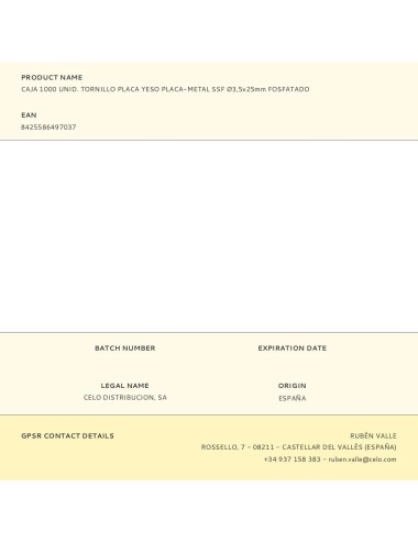 Caja 1000 unid. tornillo placa yeso placa-metal ssf ø3,5x25mm fosfatado