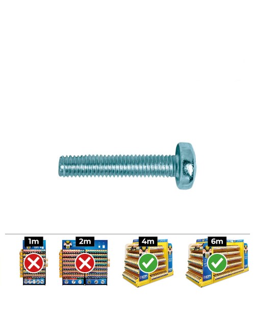 Caja 250 unid. tornillo metrica alomado philips din/ref 7985 ø6x20mm zincado celo