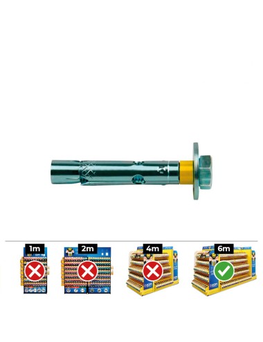 Anclaje dynabolt tornillo zincado m10 ø12 x 100 mm, caja 50 uds