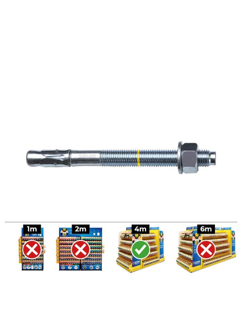 Anclaje homologado ce bap ø10 x 92 mm/17 zincado, caja 40 uds