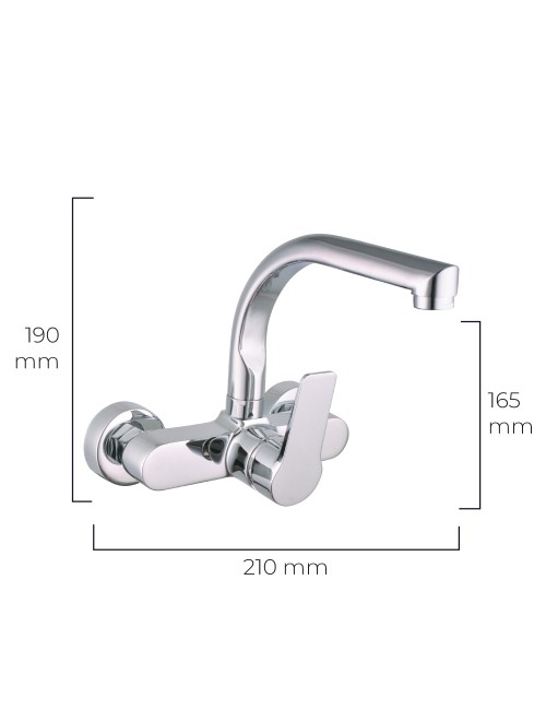 Grifo monomando de cocina caño bajo empotrado serie altea