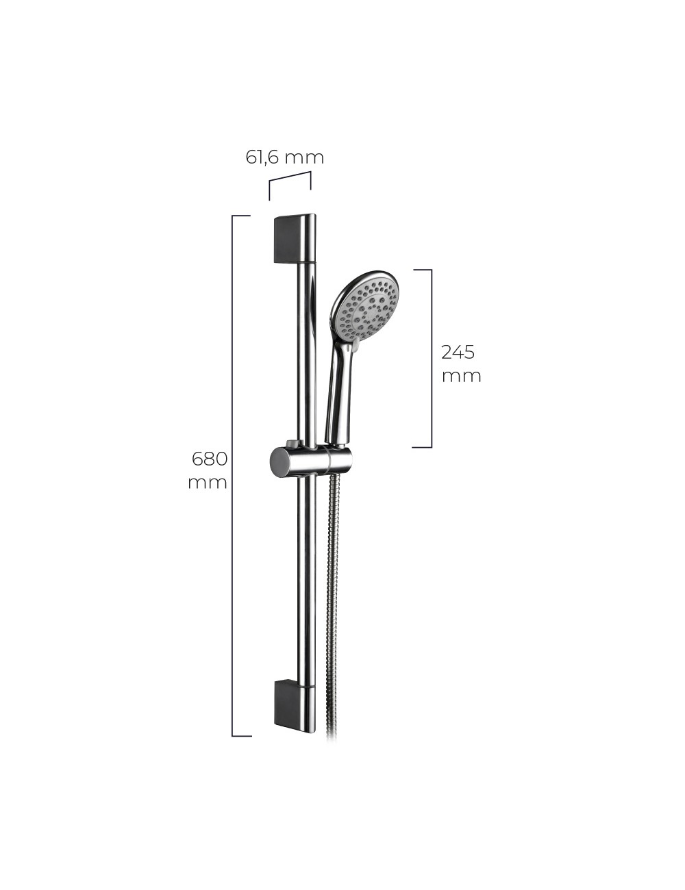 Barra de ducha con flexo y mango serie altea