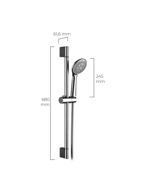Barra de ducha con flexo y mango serie altea