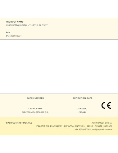 Multimetro digital mt-1233d. proskit