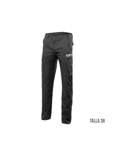 Pantalon largo negro talla-38 serigrafiado