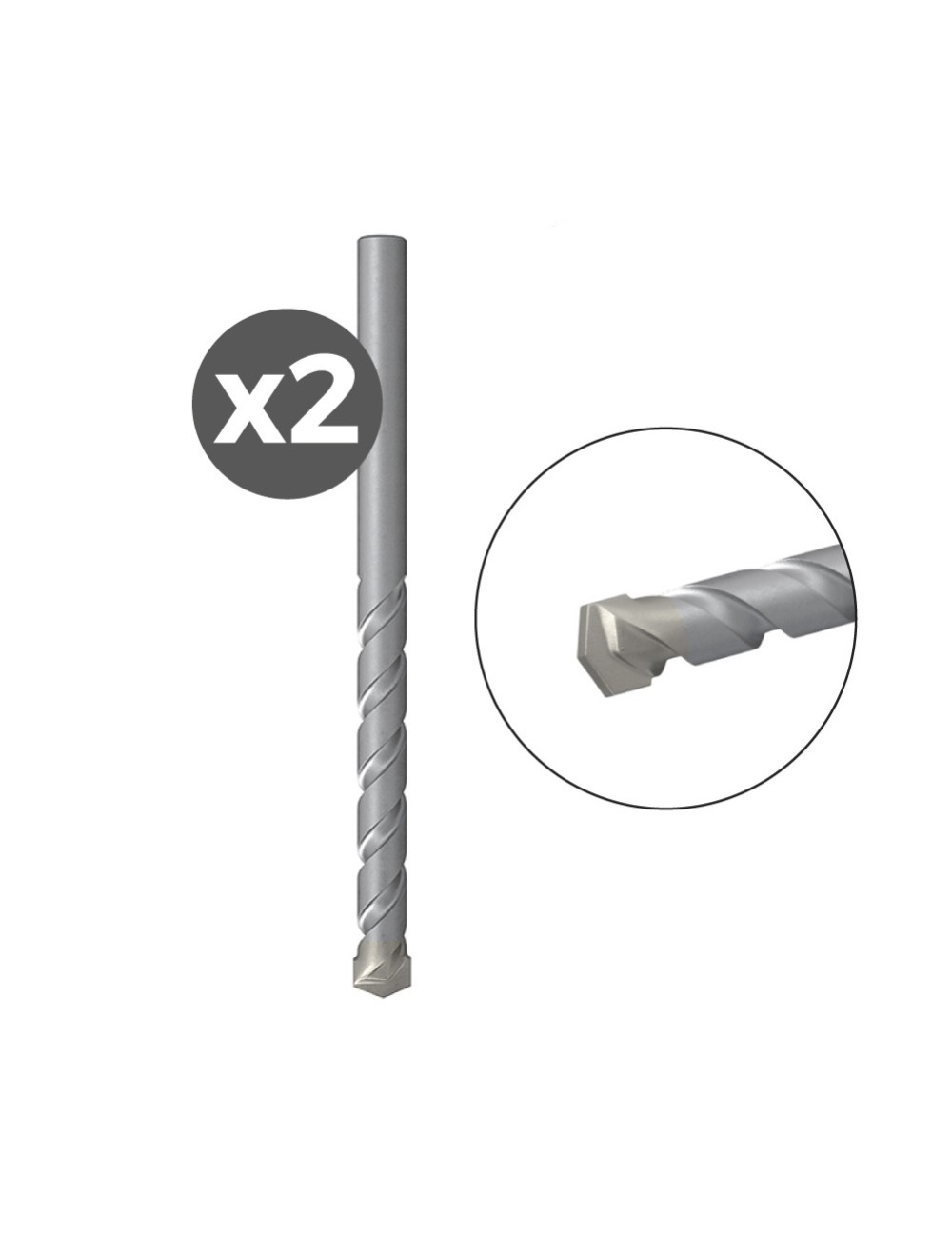 Broca para piedra d-s hm, 2 uds ø4,00 x 38 /75 mm