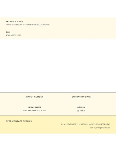 Taco duoblade s + tornillo (caja 20 unid)