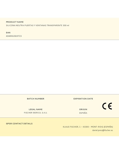 Silicona neutra puertas y ventanas transparente 300 ml