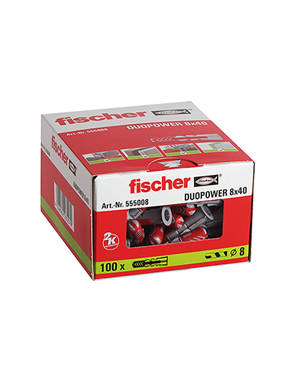 Taco duopower ø8 x 40 mm, caja 100 uds