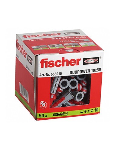 Taco duopower ø10 x 50 mm, caja 50 uds