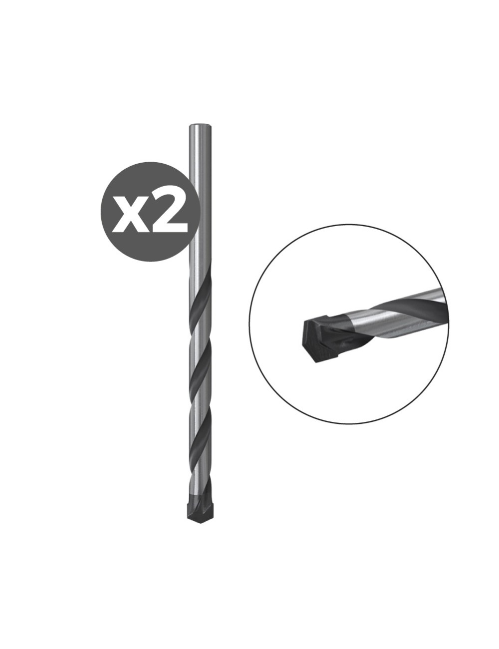 Broca percusión e, 2 uds, ø4,00 x 75 mm