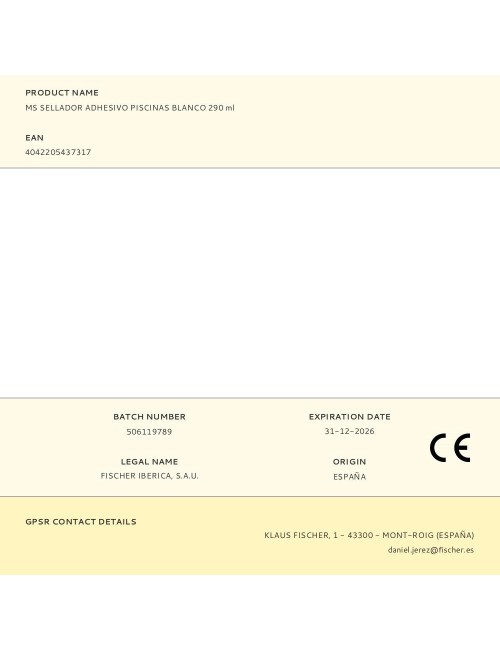 Sellador ms especial piscinas blanco 290 ml