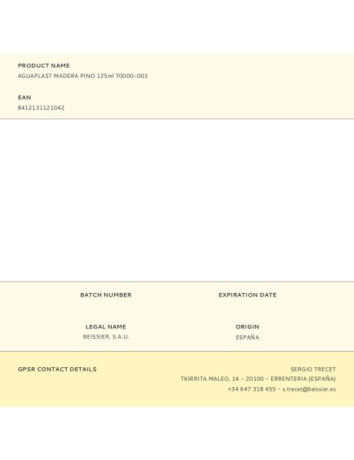 Masilla para madera pino 125 ml