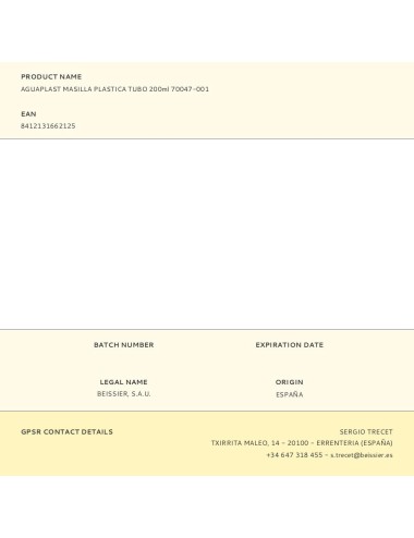 Masilla plástica blanco 200 ml