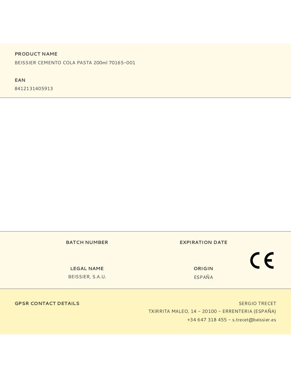 Cemento cola pasta 200 ml