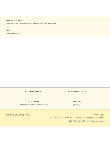 Trampa para cebo roe-trap madera para ratones