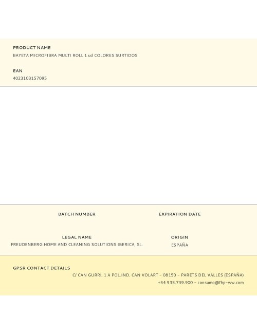 Bayeta microfibra multi roll 1 ud colores surtidos