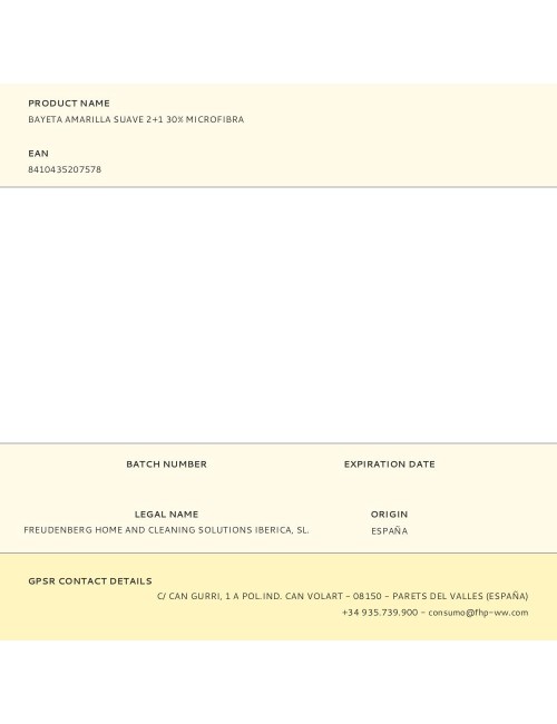 Bayeta amarilla suave 2+1 30% microfibra