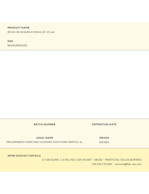 Bolsa de basura ecobag 30 l 15 uds