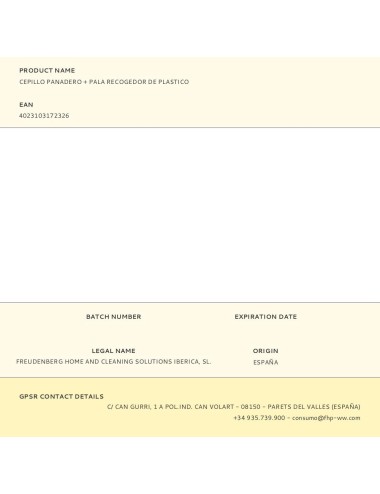 Cepillo panadero + pala recogedor de plastico