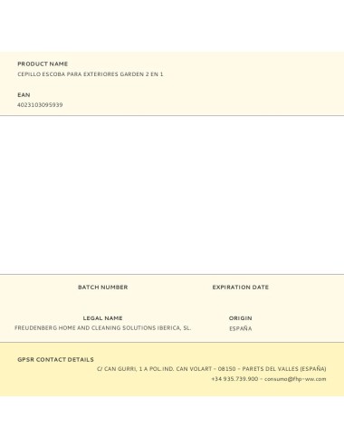 Cepillo escoba para exteriores garden 2 en 1