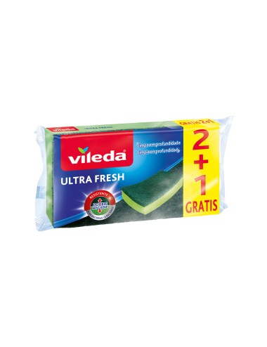 Estropajo ultra fresh con esponja 2+1 antibacterias