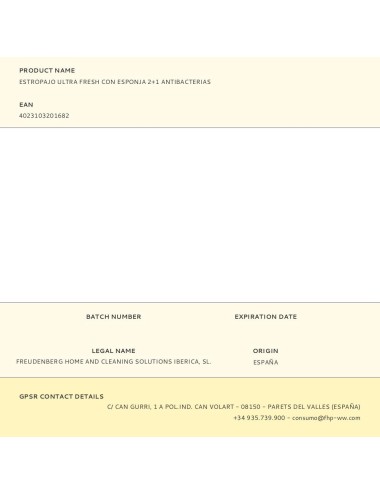 Estropajo ultra fresh con esponja 2+1 antibacterias