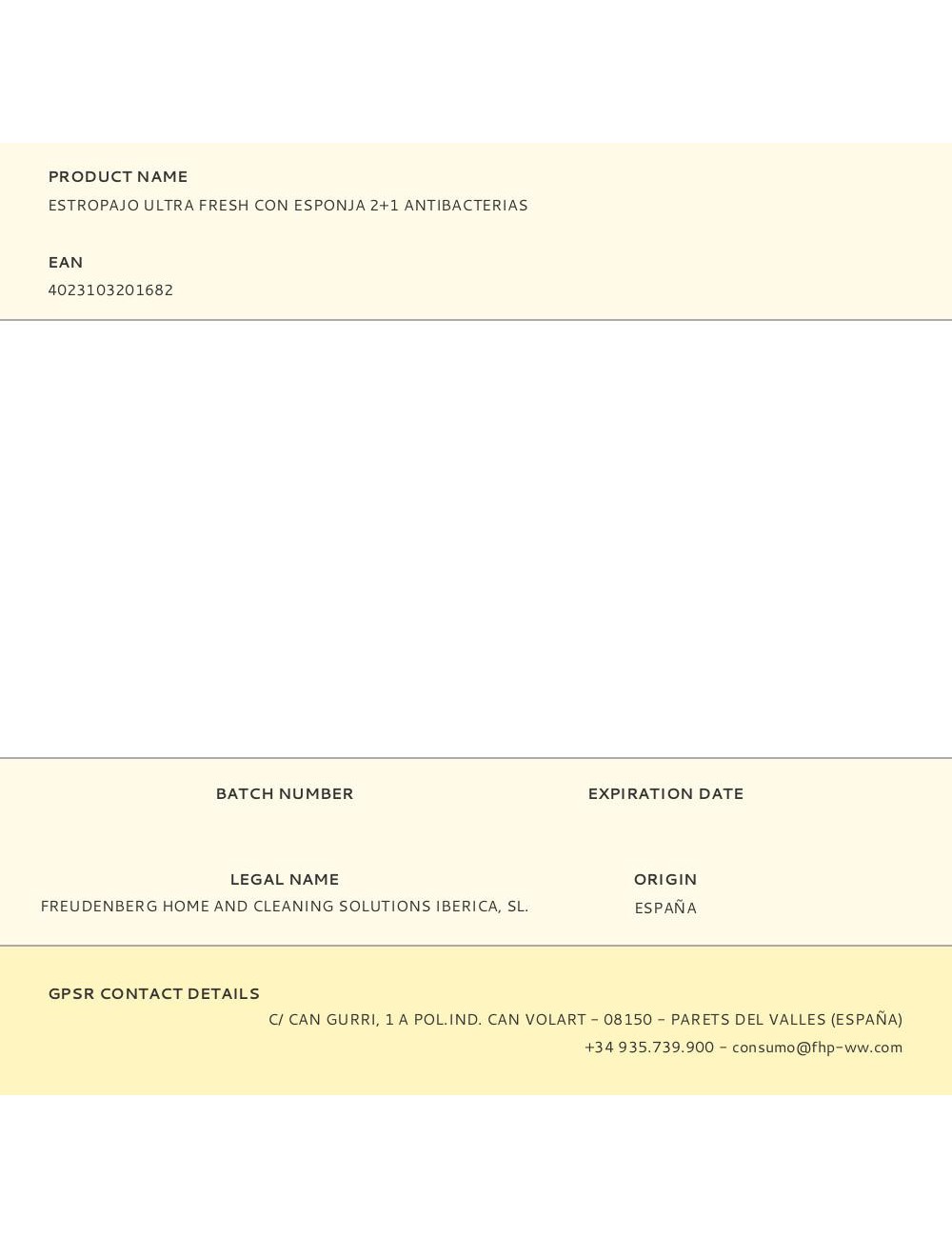 Estropajo ultra fresh con esponja 2+1 antibacterias