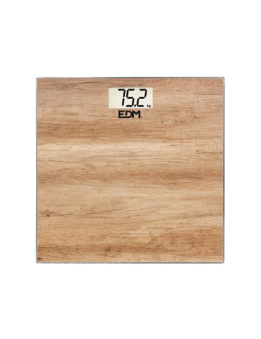 Bascula de baño digital efecto madera, máximo 180 kg